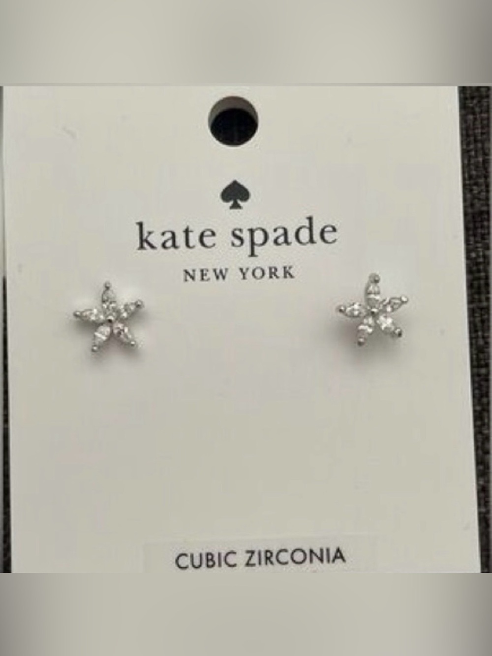 Kate Spade Silver Cubic Zirconia Flower Stud Earrings NWT - Picture 2 of 8